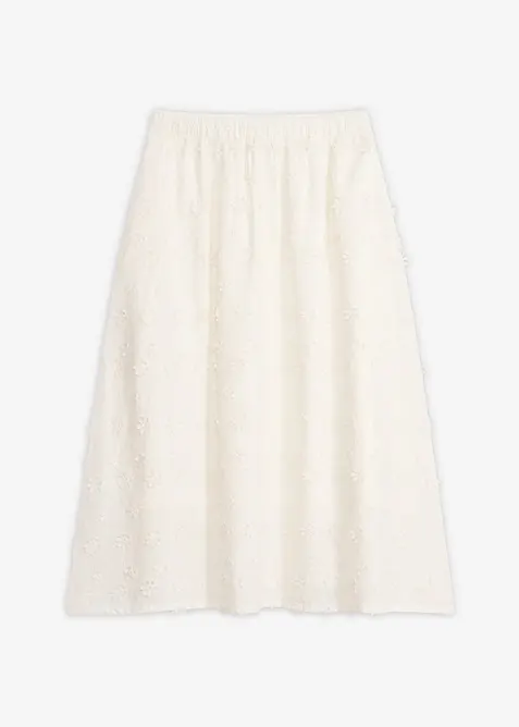 Midiskj&oslash;rt med blomsterbroderi, bonprix