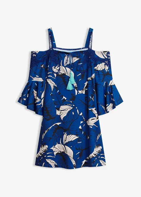 Off shoulder-kjole i utskr&aring;dd modell, bonprix