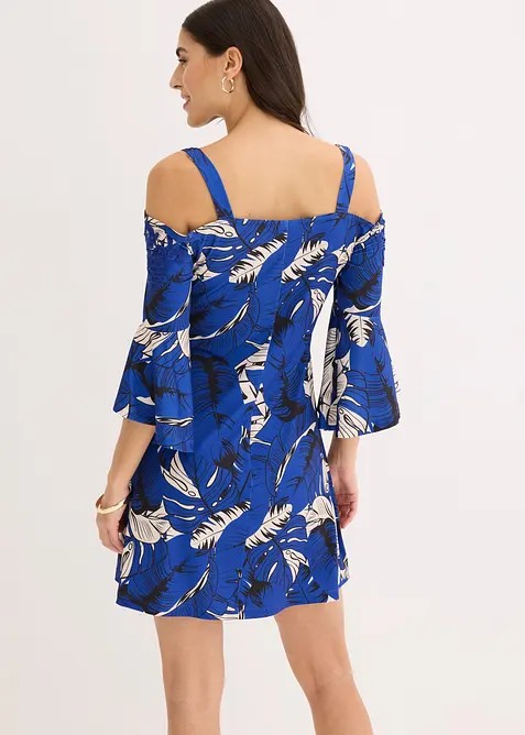 Off shoulder-kjole i utskr&aring;dd modell, bonprix