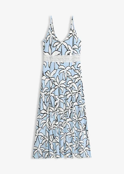 Maxikjole med blondeinnfelling, bonprix