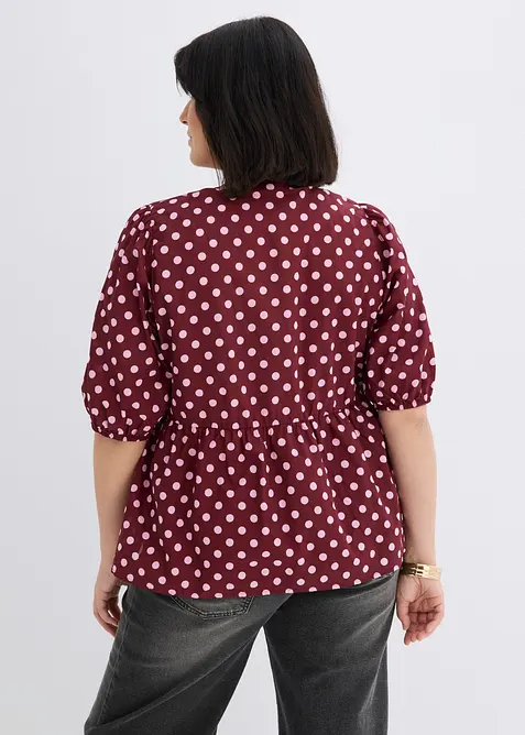 Bluse i 100% bomull med knyting, bonprix