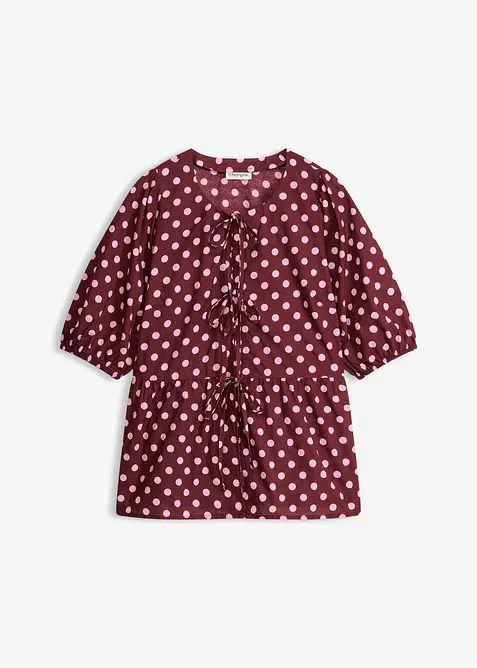 Bluse i 100% bomull med knyting, bonprix