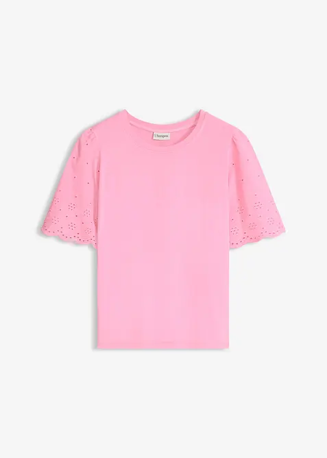 Topp av myk viskosemiks med hullbroderi, bonprix