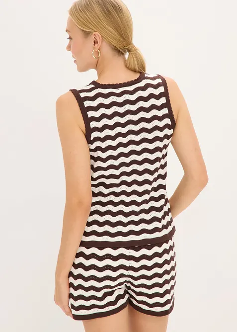 Strikket topp av linmix, bonprix