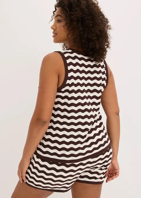 Strikket topp av linmix, bonprix