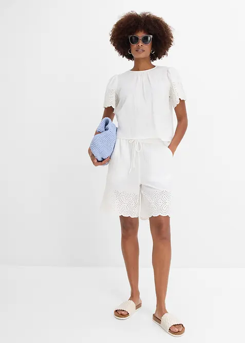 Bermudashorts i luftig musselin, bonprix