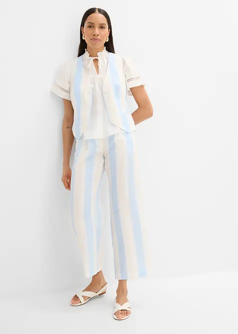 Vid bukse i linlook, bonprix