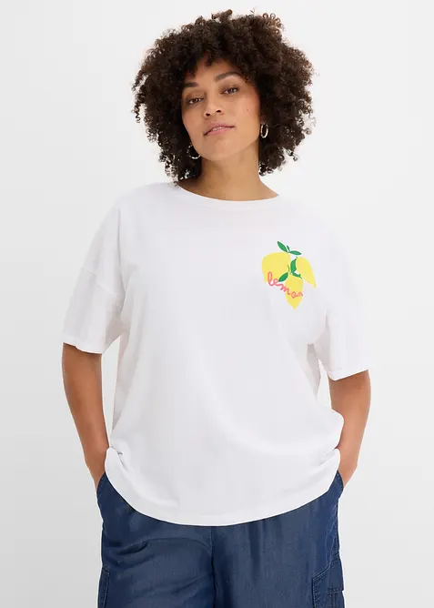 Oversized topp i 100% &oslash;kologisk bomull, bonprix