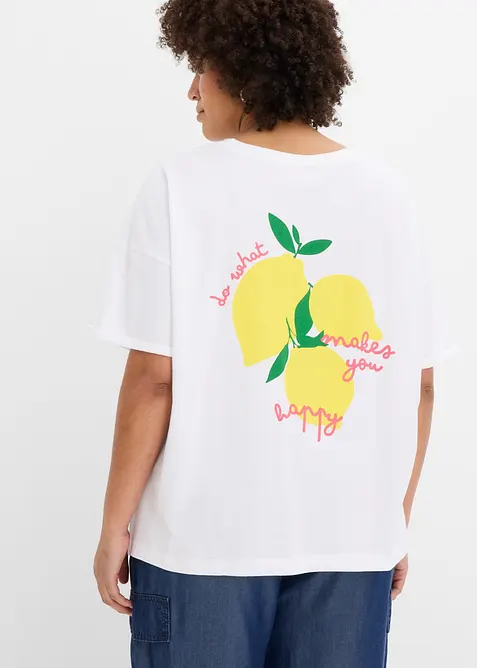 Oversized topp i 100% &oslash;kologisk bomull, bonprix