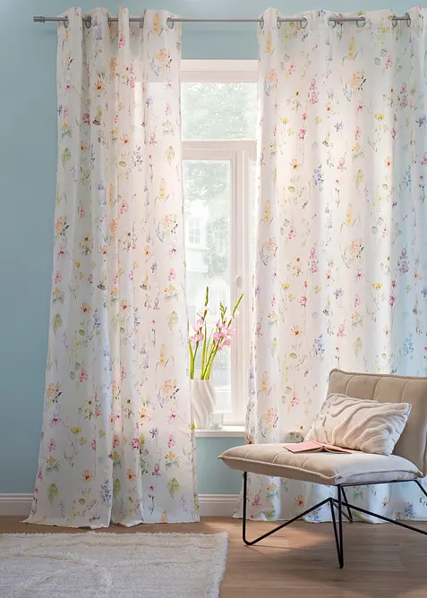 Gardin i mikrofiber med resirkulert polyester (1-pack), bonprix