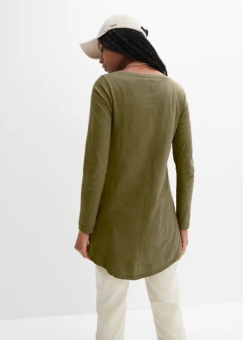 Langermet topp i lett jerseyslub, bonprix