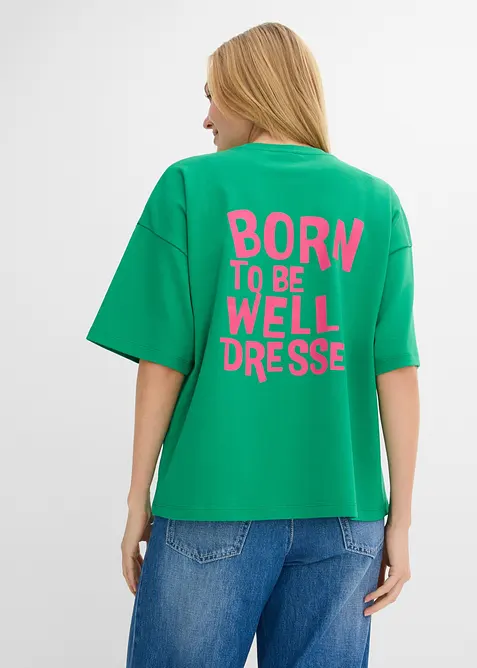 Oversized topp i 100% &oslash;kologisk bomull, bonprix