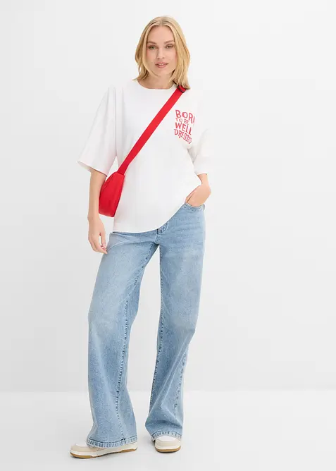 Oversized topp i 100% &oslash;kologisk bomull, bonprix