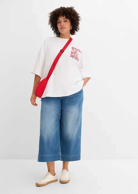 Oversized topp i 100% &oslash;kologisk bomull, bonprix