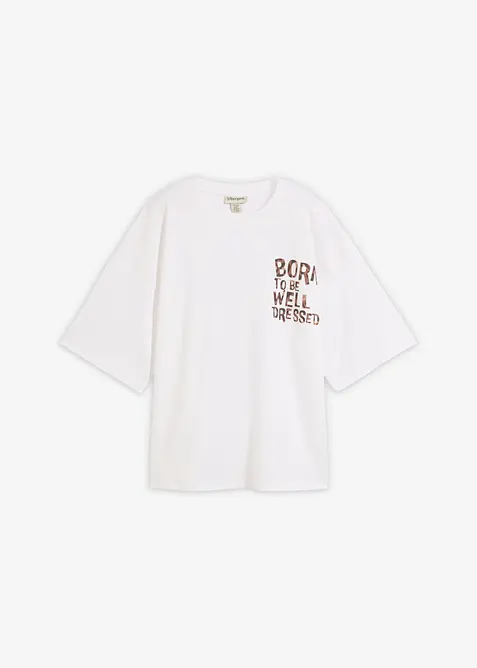 Oversized topp i 100% &oslash;kologisk bomull, bonprix
