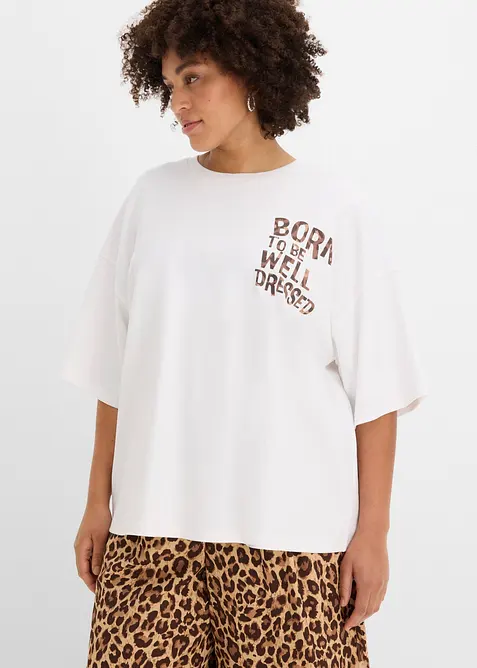 Oversized topp i 100% &oslash;kologisk bomull, bonprix