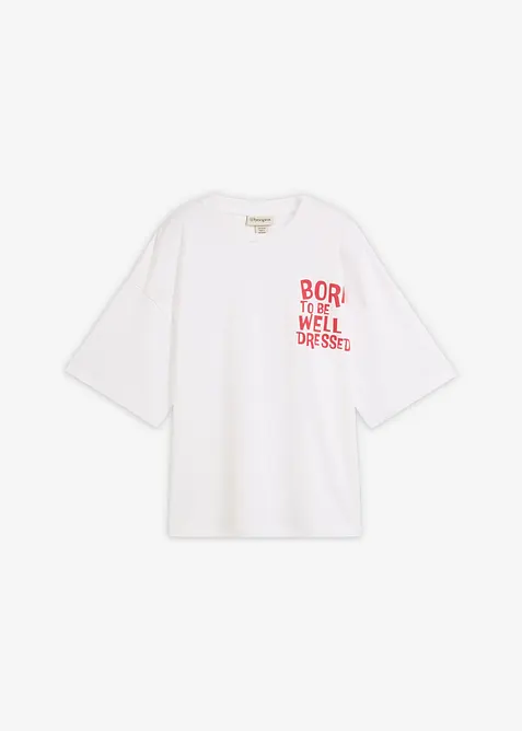 Oversized topp i 100% &oslash;kologisk bomull, bonprix