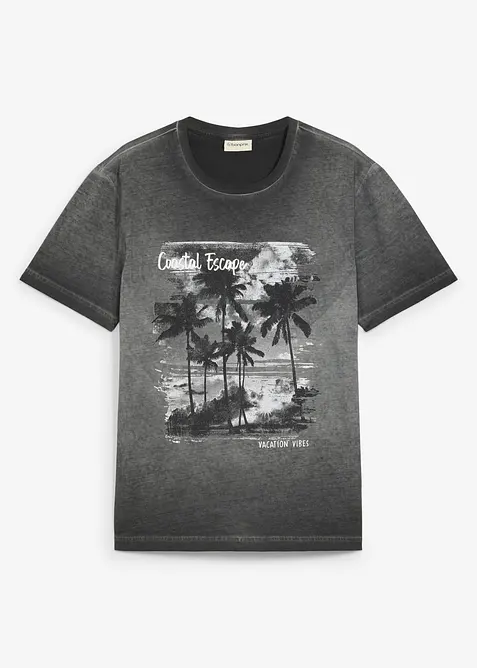 T-skjorte i 100% &oslash;kologisk bomull og vasket look, bonprix