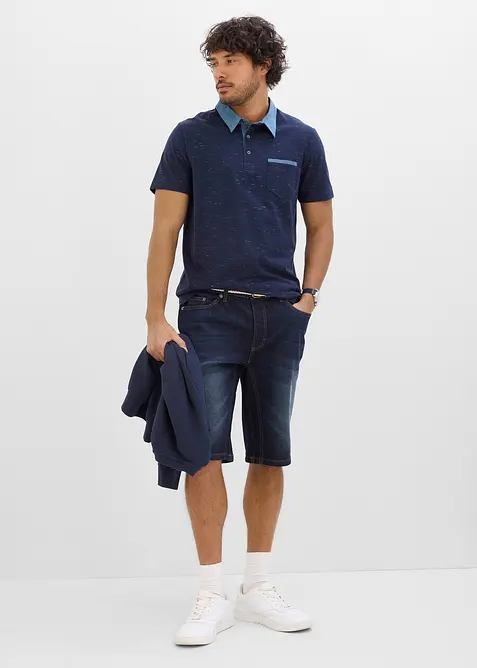 Poloskjorte med vevd krage, bonprix