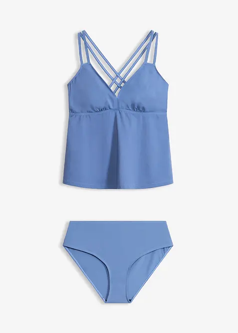 Tankini med kryssende stropper, hurtigt&oslash;rkende, bonprix