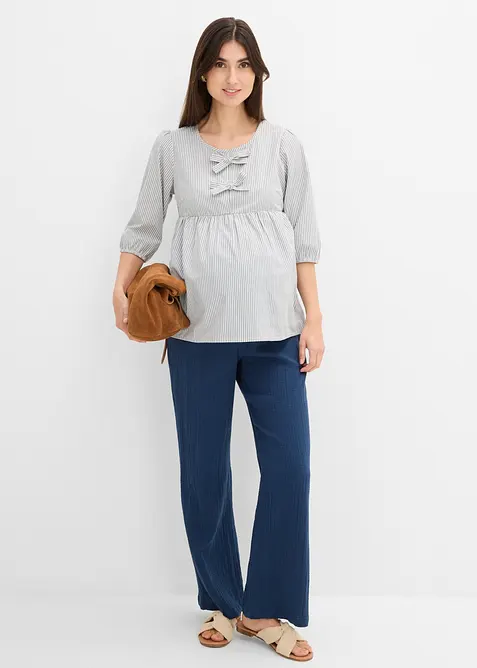 Mama bluse i lett, vevd &oslash;kologisk bomull, bonprix