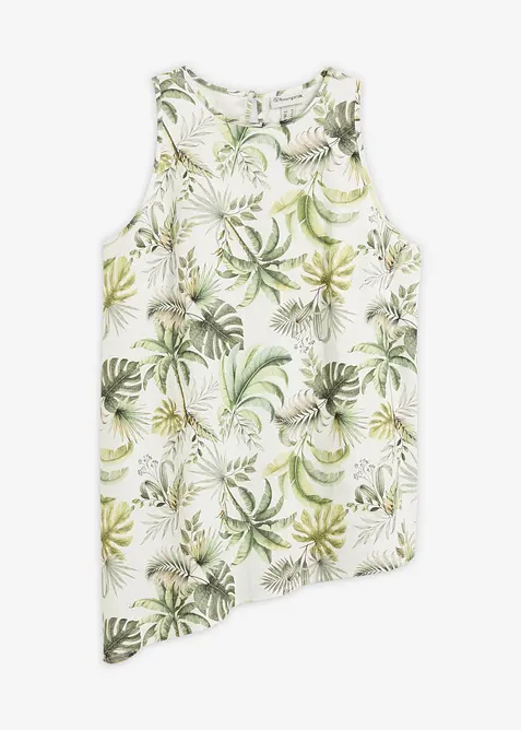 M&oslash;nstret bluse i linblanding, bonprix