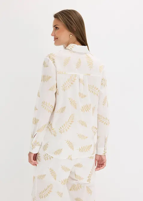Bomullsskjorte med broderi, bonprix