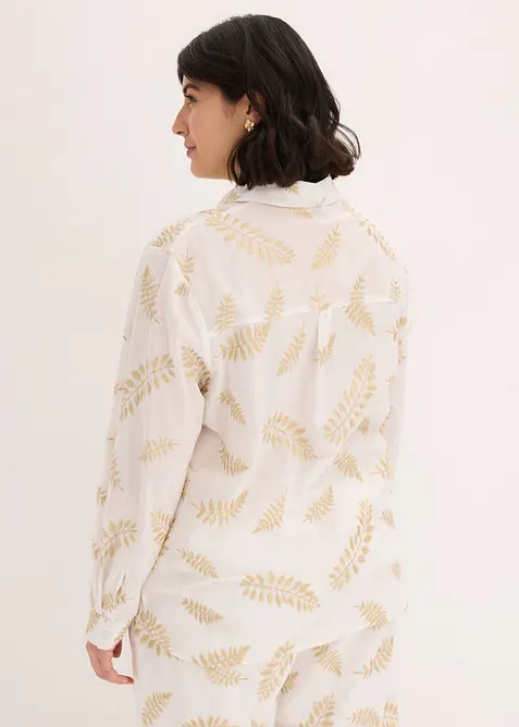 Bomullsskjorte med broderi, bonprix