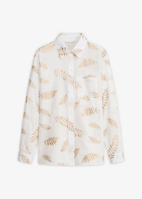 Bomullsskjorte med broderi, bonprix