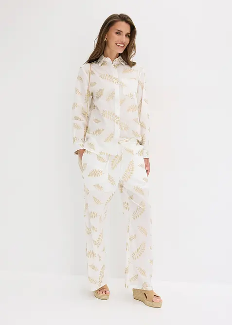 Bomullsskjorte med broderi, bonprix