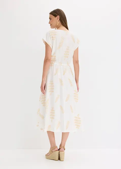 Midikjole med broderier, bonprix
