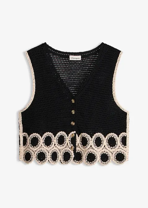 Strikket vest i 100% bomull, bonprix