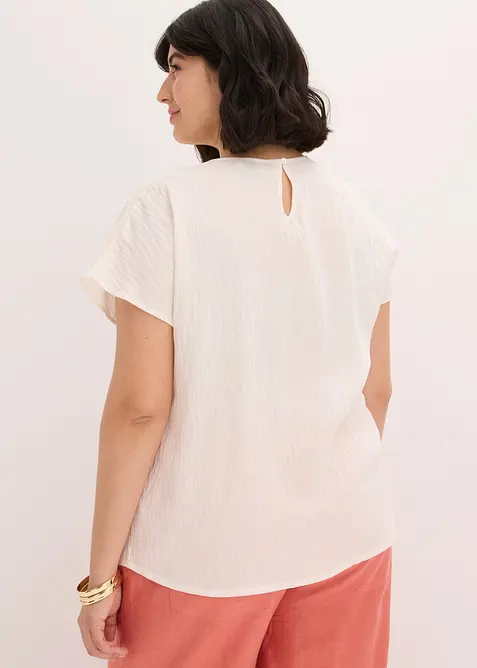 Bluse med blomsterbroderi, bonprix