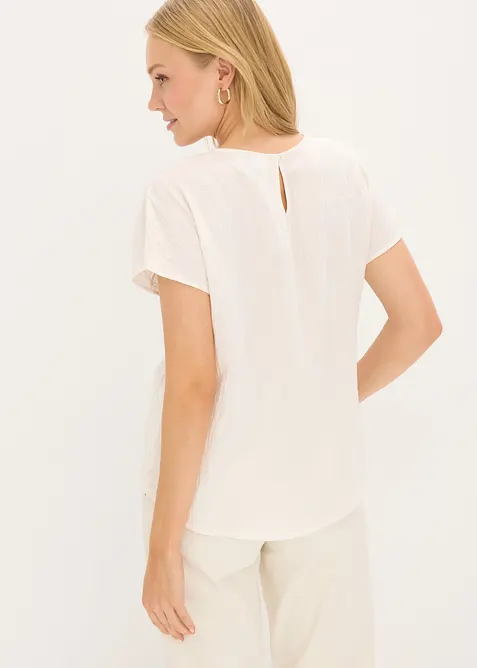 Bluse med blomsterbroderi, bonprix