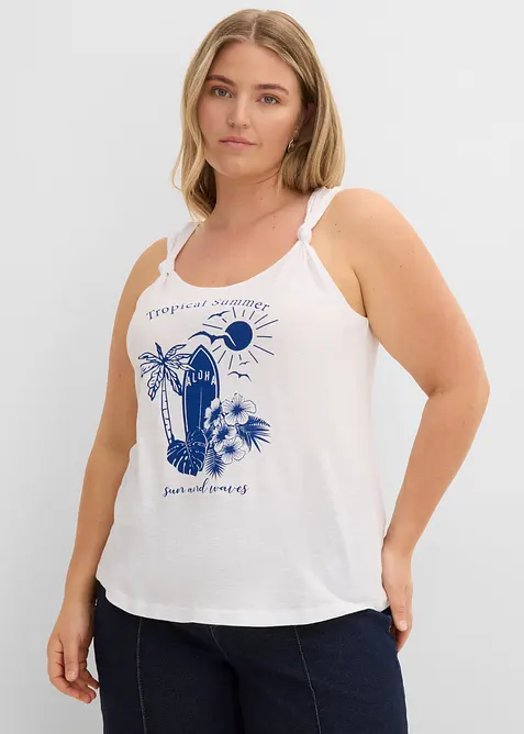Singlet i 100% &oslash;kologisk bomull, bonprix