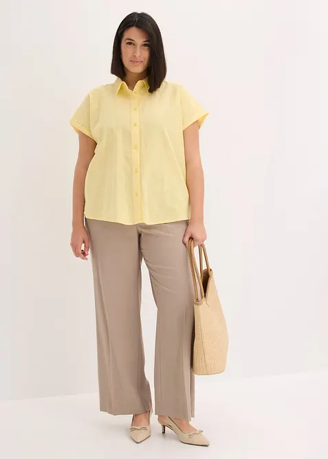 Bomullsbluse med hullbroderi, bonprix