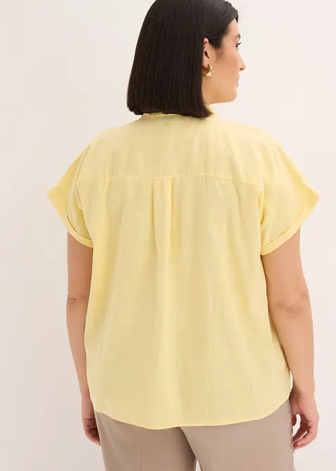 Bomullsbluse med hullbroderi, bonprix