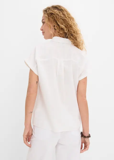 Bomullsbluse med hullbroderi, bonprix