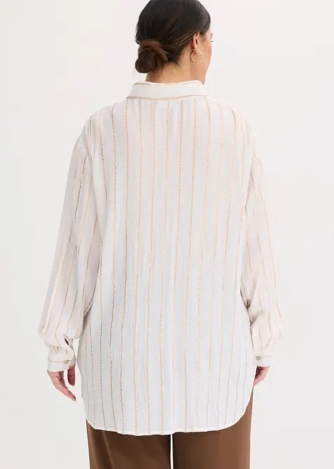 Lang skjorte med glittereffekt, bonprix