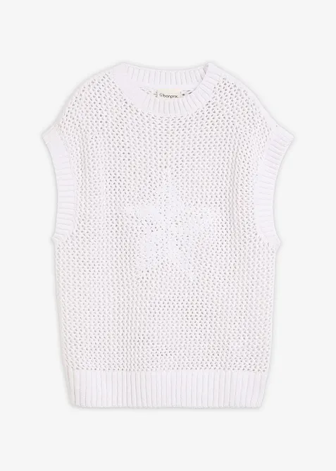 Topp i strikket stil og 100% bomull, bonprix