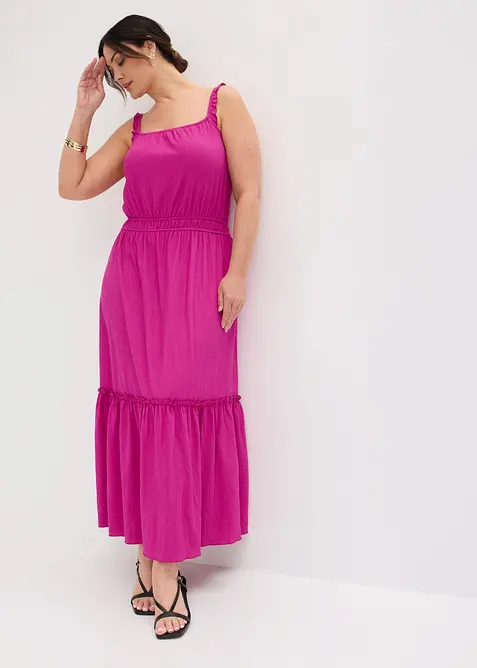 Maxikjole i strukturert jersey, bonprix