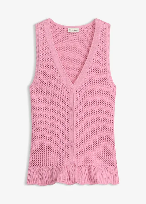 Strikket vest i bomull, bonprix