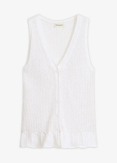 Strikket vest i bomull, bonprix