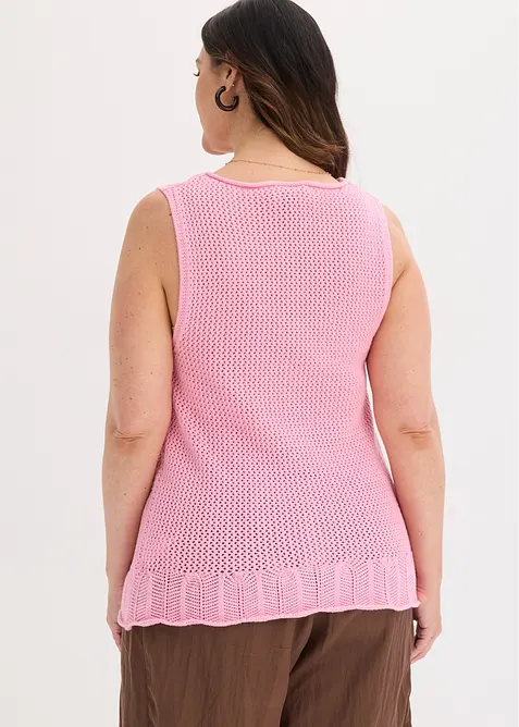 Strikket vest i bomull, bonprix