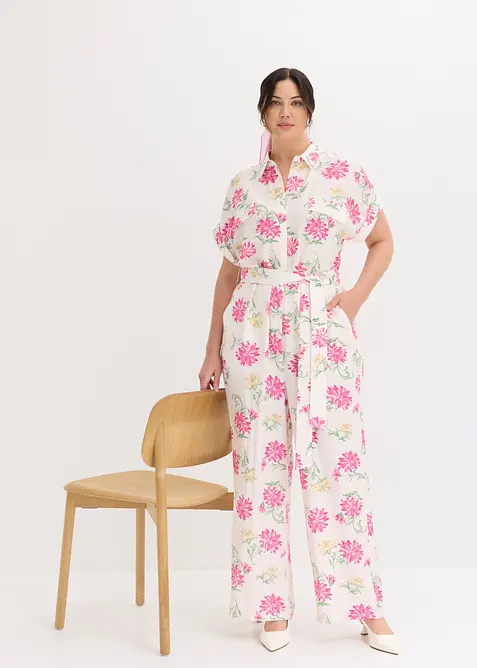 Jumpsuit i lett viskosemiks, bonprix
