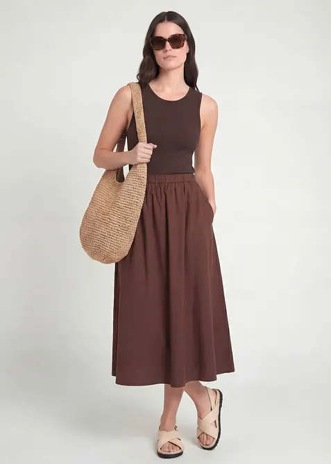 Midiskj&oslash;rt i linblanding, bonprix