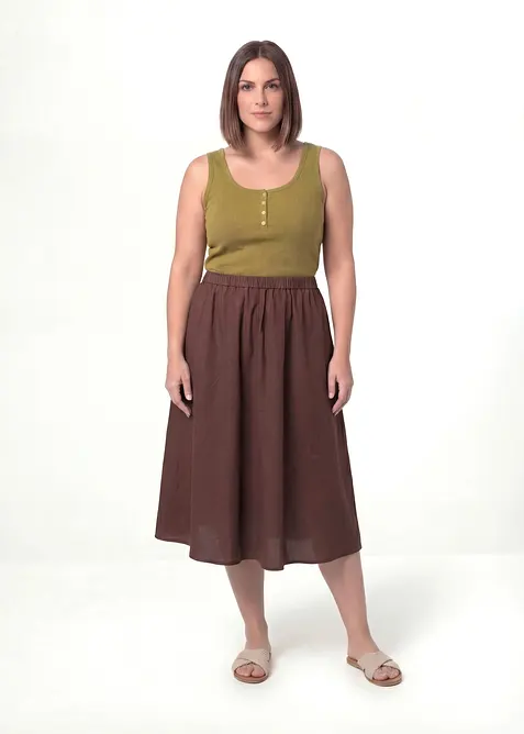 Midiskj&oslash;rt i linblanding, bonprix