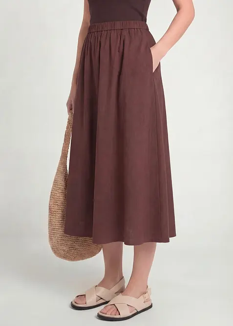 Midiskj&oslash;rt i linblanding, bonprix