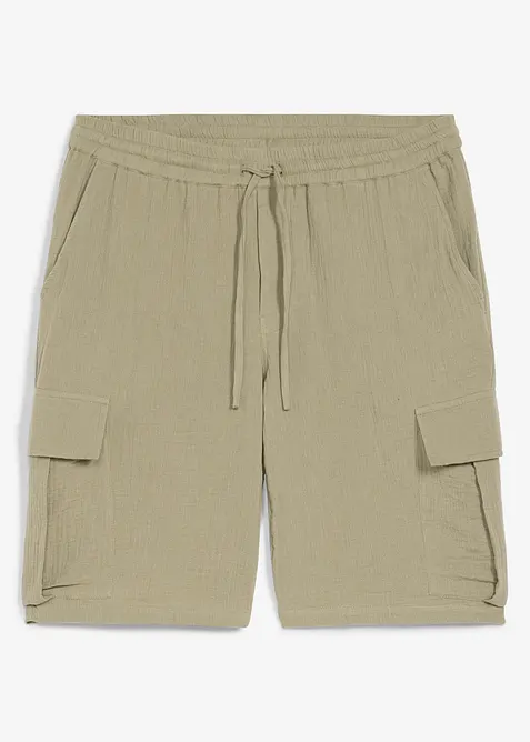 Regular Fit bermudashorts av luftig musselin, bonprix