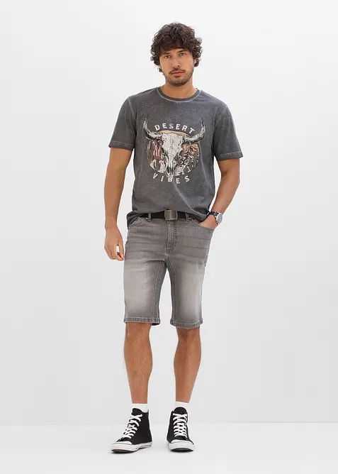 T-skjorte i 100% &oslash;kologisk bomull og vasket look, bonprix